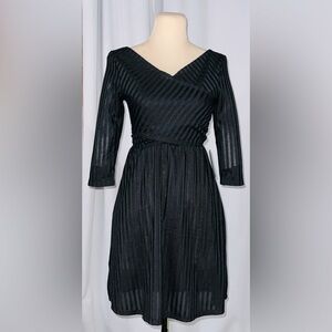 Vanity Room – Quarter Sleeve Knit Overlap Rib Dress